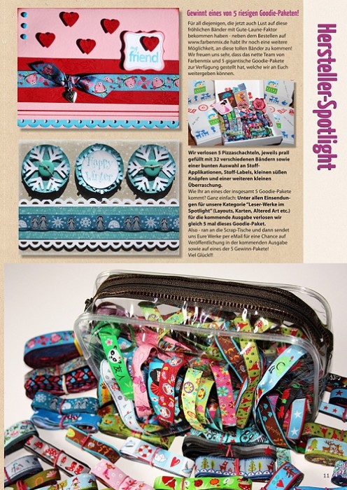 Scrapbooking, Nieten, Stempeln mit farbenmix-Webbändern Kartengestaltung, Stempeln mit farbenmix Webband, Scrapbooking