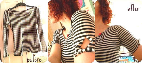 DIY, recycle-style: Shirt im neuen Style, tutorial, farbenmix DIY, recycle-style: Shirt im neuen Style, tutorial, farbenmix