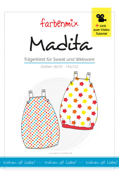 Trägerkleid Madita überarbeitetes Papierschnittmuster und Ebook von farbenmix - Sweatkleid, Trägerkleid aus Webware 
