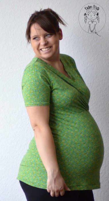 Auch für Schwangere ein tolles Schnittmuster - Gloria von Milchmonster als Schwangerschaftshirt 