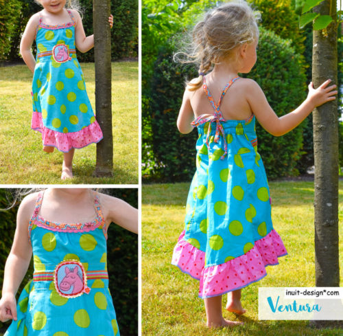 Ventura ist ein Schnittmuster für ein Neckholderkleid für Kinder. Jetzt auch als Ebook Version im farbenmix Shop