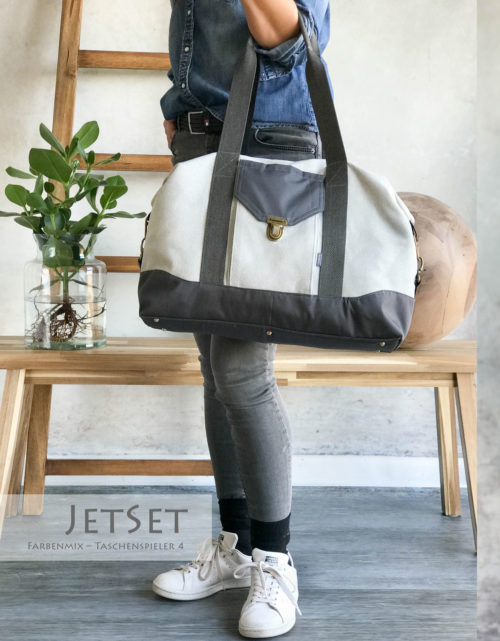 Nähen für die Ferien. Eine kleine Reisetasche für Kurztrips, oder fürs Handgepäck - die JetSet Tasche von farbenmix 