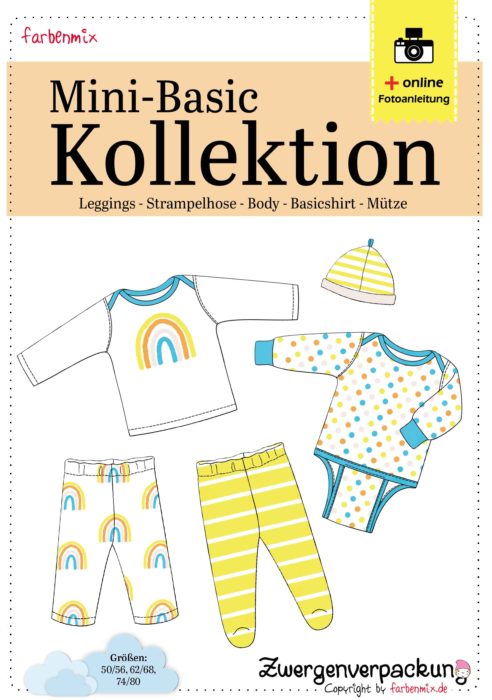 Mini Basics Kollektion Erstausstattung für Babys nähen mit Ebooks und Freebooks von farbenmix